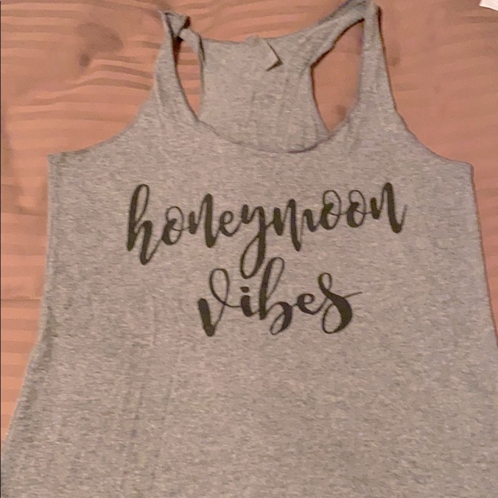 “Honeymoon vibes” racerback